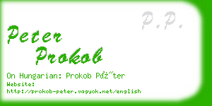 peter prokob business card